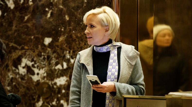 In this November 2016 file photo, Mika Brzezinski waits for an elevator in the lobby at Trump Tower. President Donald Trump has used a series of tweets to go after Mika Brzezinski and Joe Scarborough, who've criticized Trump on their MSNBC show "Morning Joe." AP/Evan Vucci