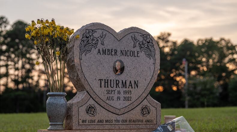 The gravesite of Amber Thurman, at Rose Garden Cemetary in McDonough, Ga. (Photo Courtesy of Nydia Blas for ProPublica)