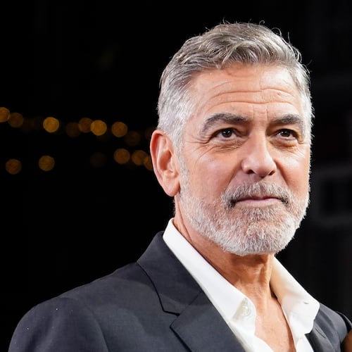 FILE - George Clooney appears at the screening of the film "The Boys In The Boat" in London on Dec. 3, 2023. (Photo by Alberto Pezzali/Invision/AP, File)