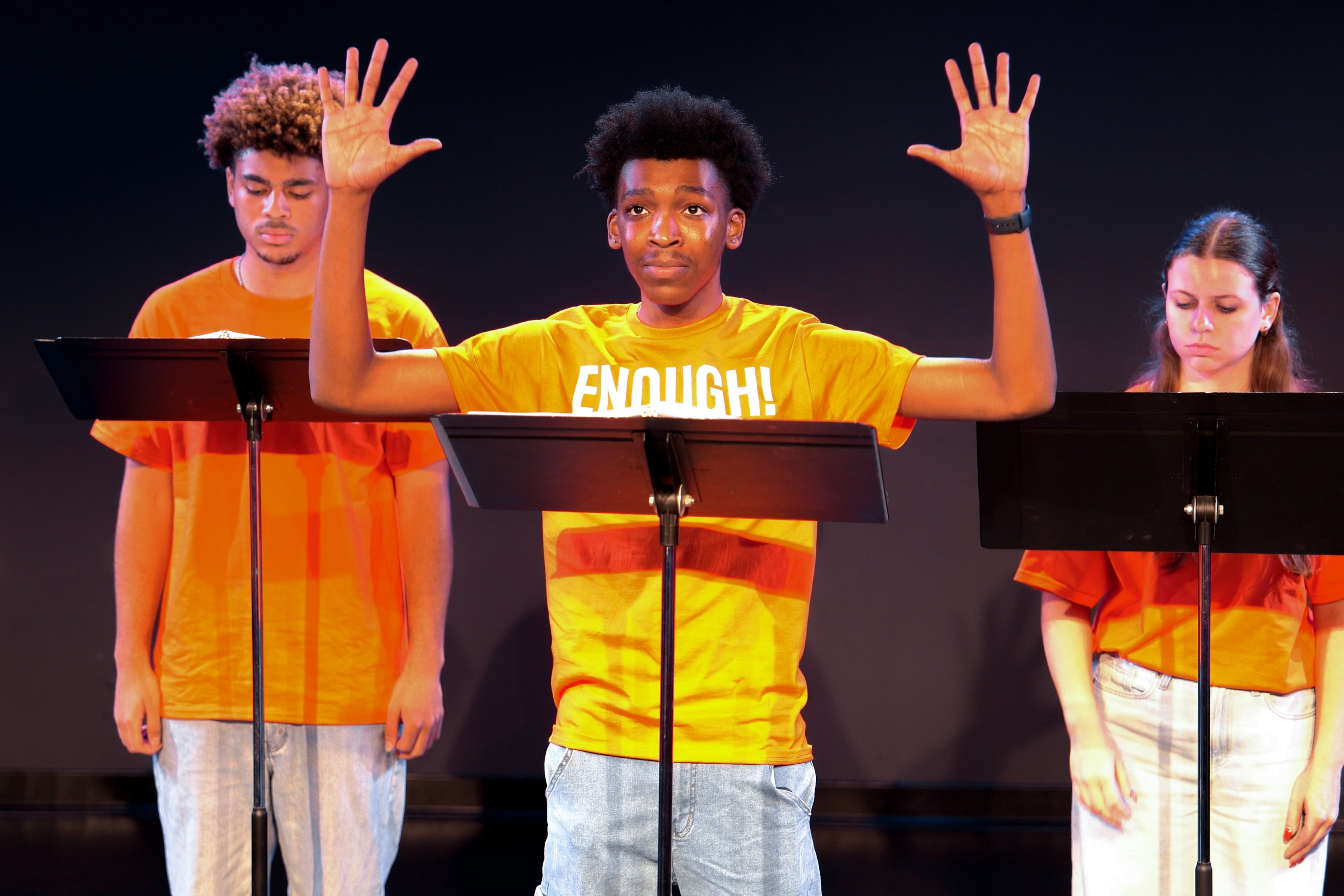 Teens and young adults in the Alliance Theatre's Teen Ensemble staged six back-to-back readings of 10-minute plays written by teens confronting gun violence. (Courtesy of Alliance Theatre)