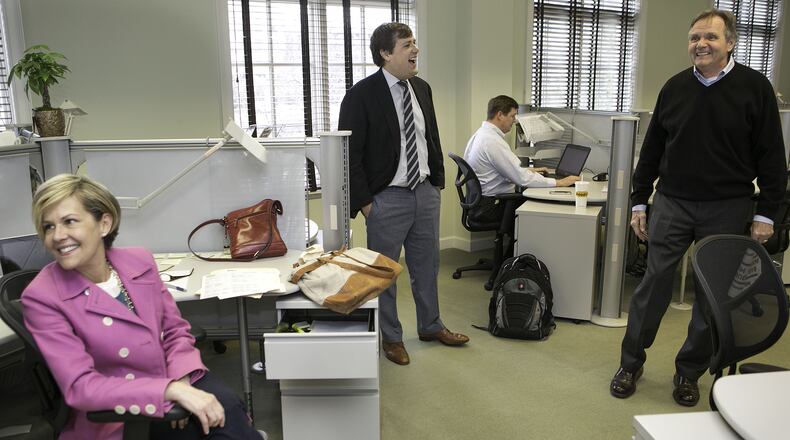 Realtors enjoy a relaxed atmospher at the Dorsey Alston offices. The company was chosen the top midsize workplace in the 2016 Atlanta Top Workplaces project by The Atlanta Journal-Constitution. (Phil Skinner, for the AJC)