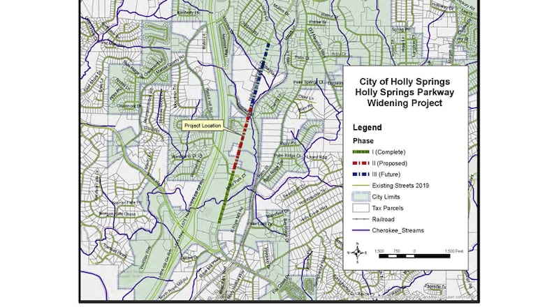 Holly Spring has received a state grant and loan totaling $4.75 million for the Phase II widening of Holly Springs Parkway. CITY OF HOLLY SPRINGS
