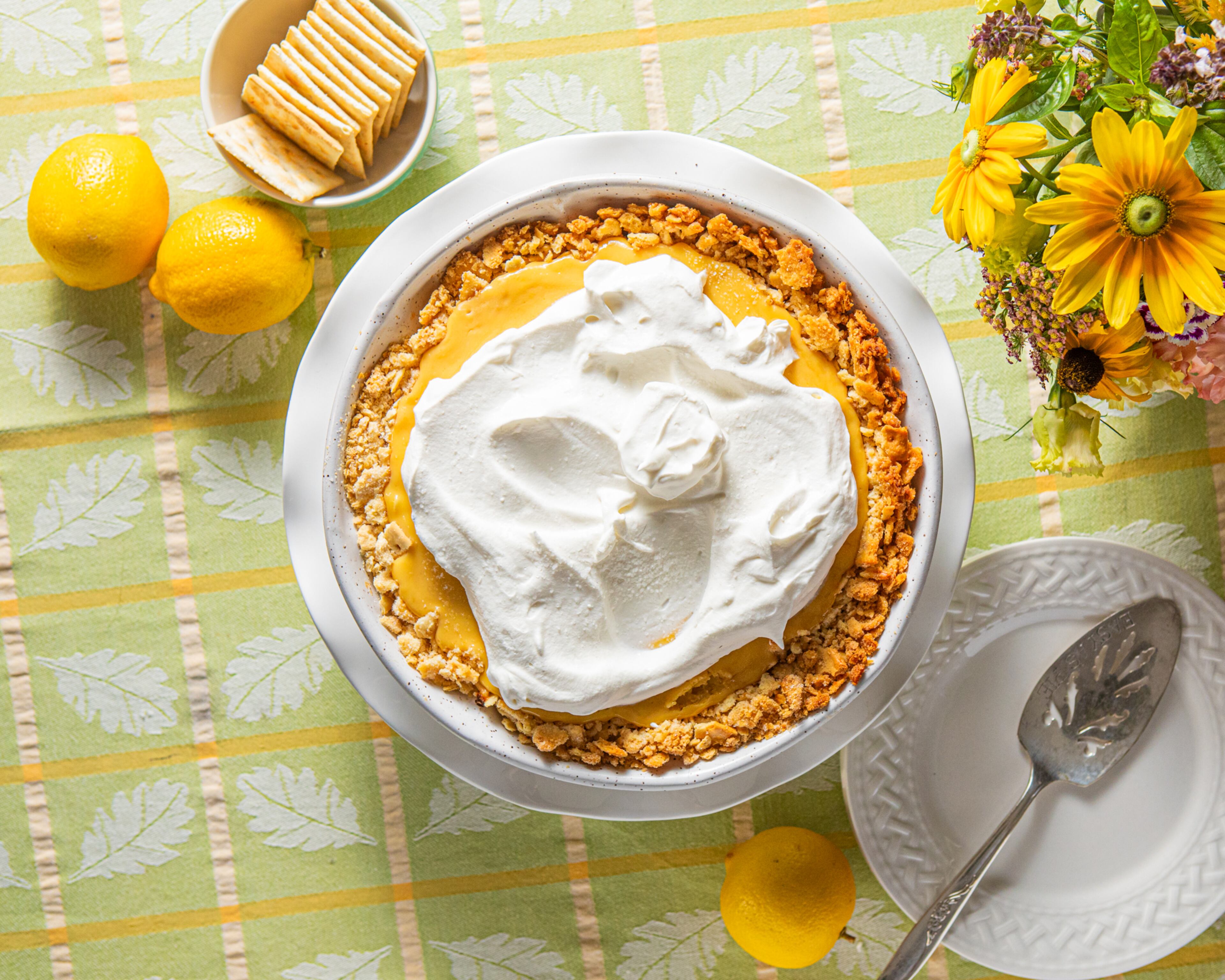 The Atlantic beach pie, made with a cracker crust, was a popular dessert in 1950s coastal seafood restaurants. (Aaliyah Man for the AJC)