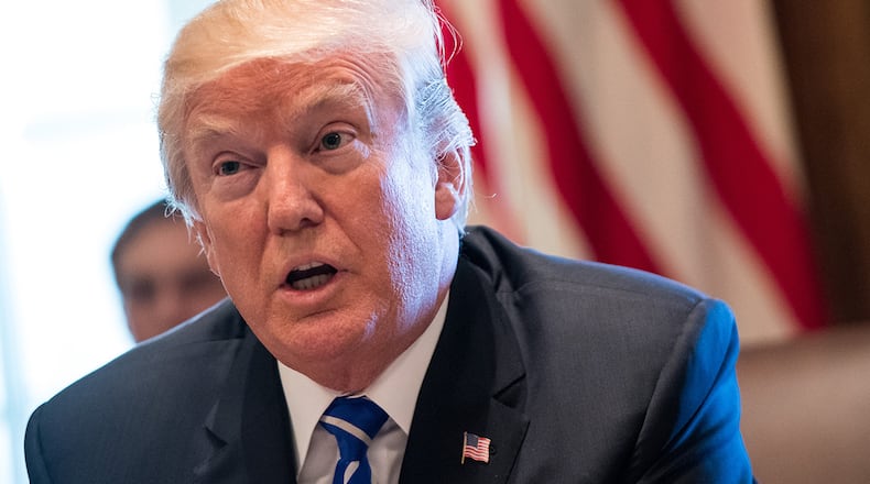 WASHINGTON, DC - NOVEMBER 20: (AFP OUT) U.S. President Donald Trump speaks to the media during a cabinet meeting at the White House on November 20, 2017 in Washington, D.C. President Trump officially designated North Korea as a state sponsor of terrorism. (Photo by Kevin Dietsch-Pool/Getty Images)