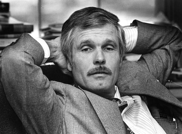 Ted Turner, shown here in his office at CNN, ranks as perhaps the most significant and influential business leader in Georgia since Coca-Cola magnate Robert Woodruff. (Nancy Mangiafico/AJC 1982)