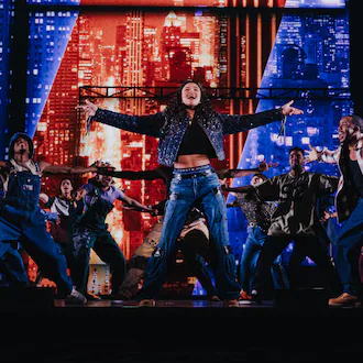 "Hell's Kitchen," starring Maya Drake (center), is an autobiographical musical about singer Alicia Keys' teenage upbringing in New York. The national Broadway tour of the two-time Tony winner opens at the Fox Theatre on Tuesday. Two former Atlantans are also principal actors. (Courtesy of Marc J. Franklin)