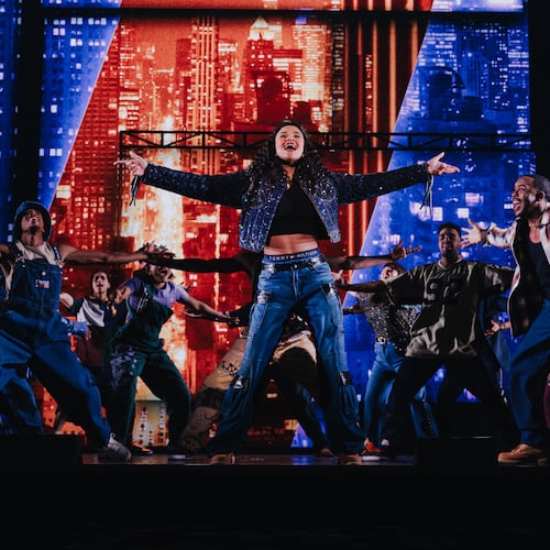 "Hell's Kitchen," starring Maya Drake (center), is an autobiographical musical about singer Alicia Keys' teenage upbringing in New York. The national Broadway tour of the two-time Tony winner opens at the Fox Theatre on Tuesday. Two former Atlantans are also principal actors. (Courtesy of Marc J. Franklin)