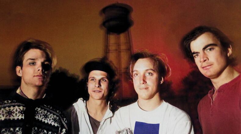 A vintage '80s photograph of Athens band Love Tractor, pictured left to right: Mike Richmond, Armistead Wellford, Mark Cline, Andrew Carter.
(Courtesy of Propeller Sound Recordings/Love Tractor)