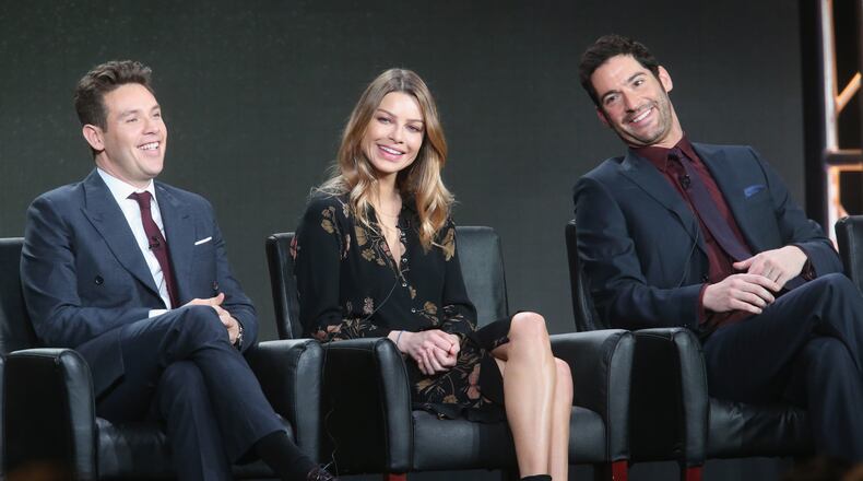 From left: 'Lucifer' actors Kevin Alejandro, Lauren German and Tom Ellis. Netflix announced it would pick up season four of the canceled Fox series after fans were upset by the show's cancellation.