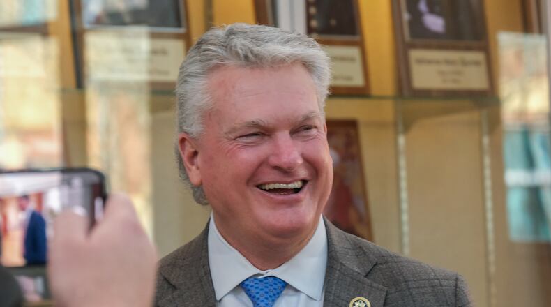 U.S. Rep. Mike Collins, R-Jackson, drew rebukes Wednesday after posting a comment on social media about Robert F. Kennedy Jr. that appeared to be making fun of the deaths of Kennedy's father and uncle, who were both assassinated by gunmen. (Nell Carroll for The Atlanta Journal-Constitution)