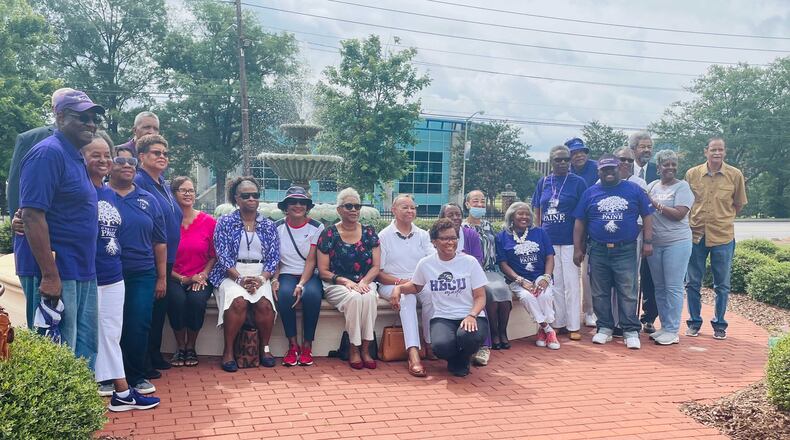 Paine College supporters pose for a group photo on June 20, 2023. The college and several organizations gathered there to announce an effort to raise money for the historically Black college to improve its facilities and academic programs. (Toni Odejimi/toni.odejimi@ajc.com)