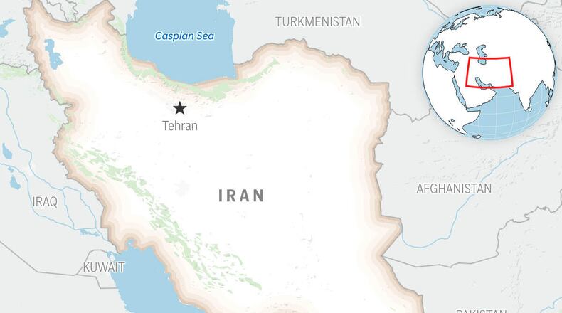 This is a locator map for Iran with its capital, Tehran. (AP Photo)