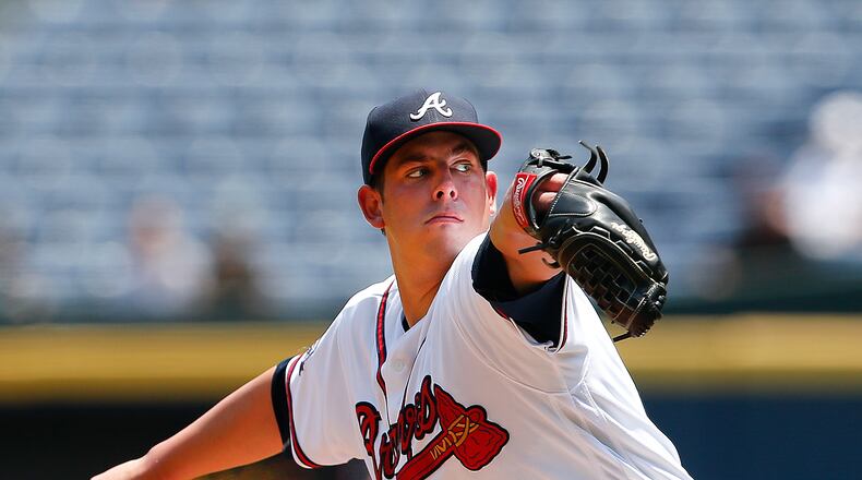 Aaron Blair is 5-4 at Triple-A Gwinnett this season. (AP file photo/John Bazemore)