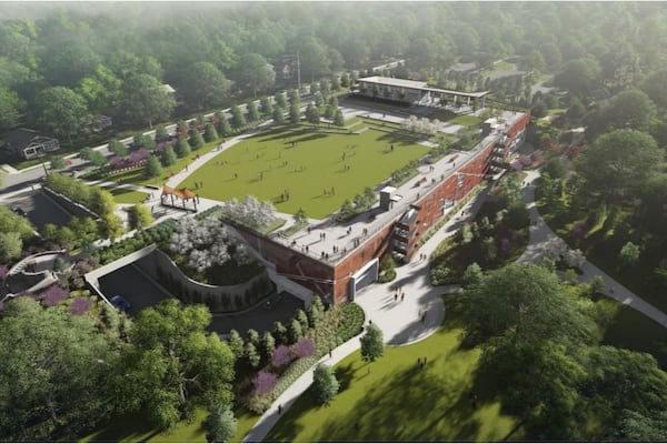 A rendering of the Grant Park Gateway before it was completed. The far right side will eventually feature a restaurant. (Courtesy) 