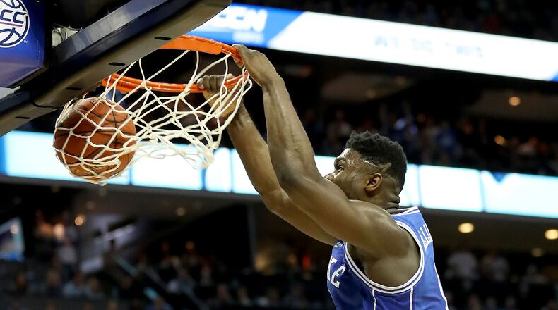 Granted, it's impossible not to watch this fellow, Duke's Zion Williamson. (Streeter Lecka/Getty Images/TNS)