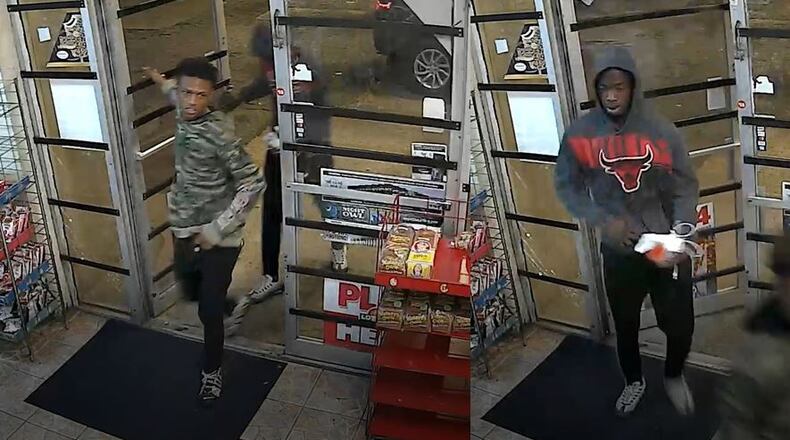 Police released surveillance images of the people who allegedly broke into more than a dozen cars.