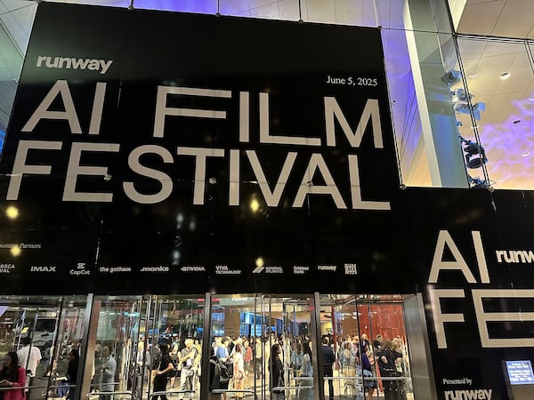 Runway's third-annual AI Film Festival kicks off with a screening at Lincoln Center's Alice Tully Hall in New York on Thursday, June 5, 2025. (AP Photo/Wyatte Grantham-Philips)