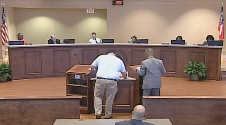 A scene from the May 3 meeting of the Henry County Board of Commissioners.