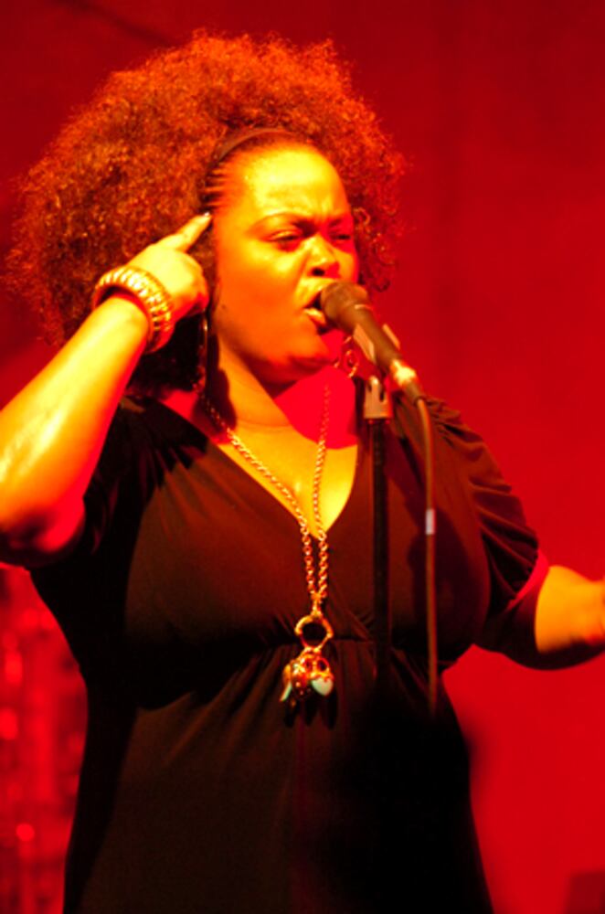 Jill Scott sings at the Freight Room