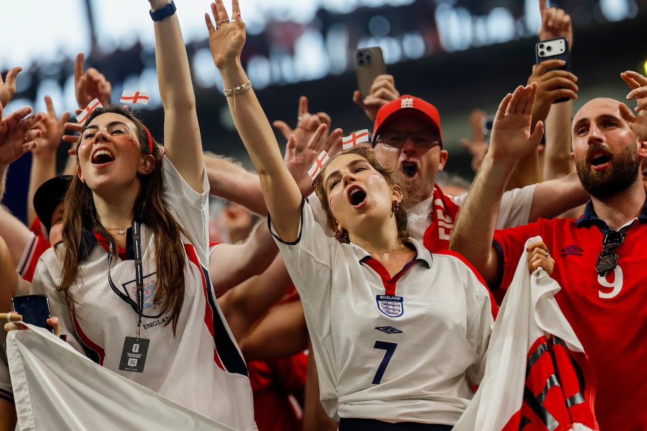 England fans cheered on the Three Lions in the knockout rounds in Atlanta. (Miguel Martinez/AJC)