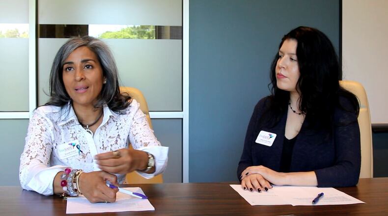 Karelis Ferrer and Elisa Covarrubias form part of liveSAFE Resource’s team. The organization helped at least 386 Latina women last year.