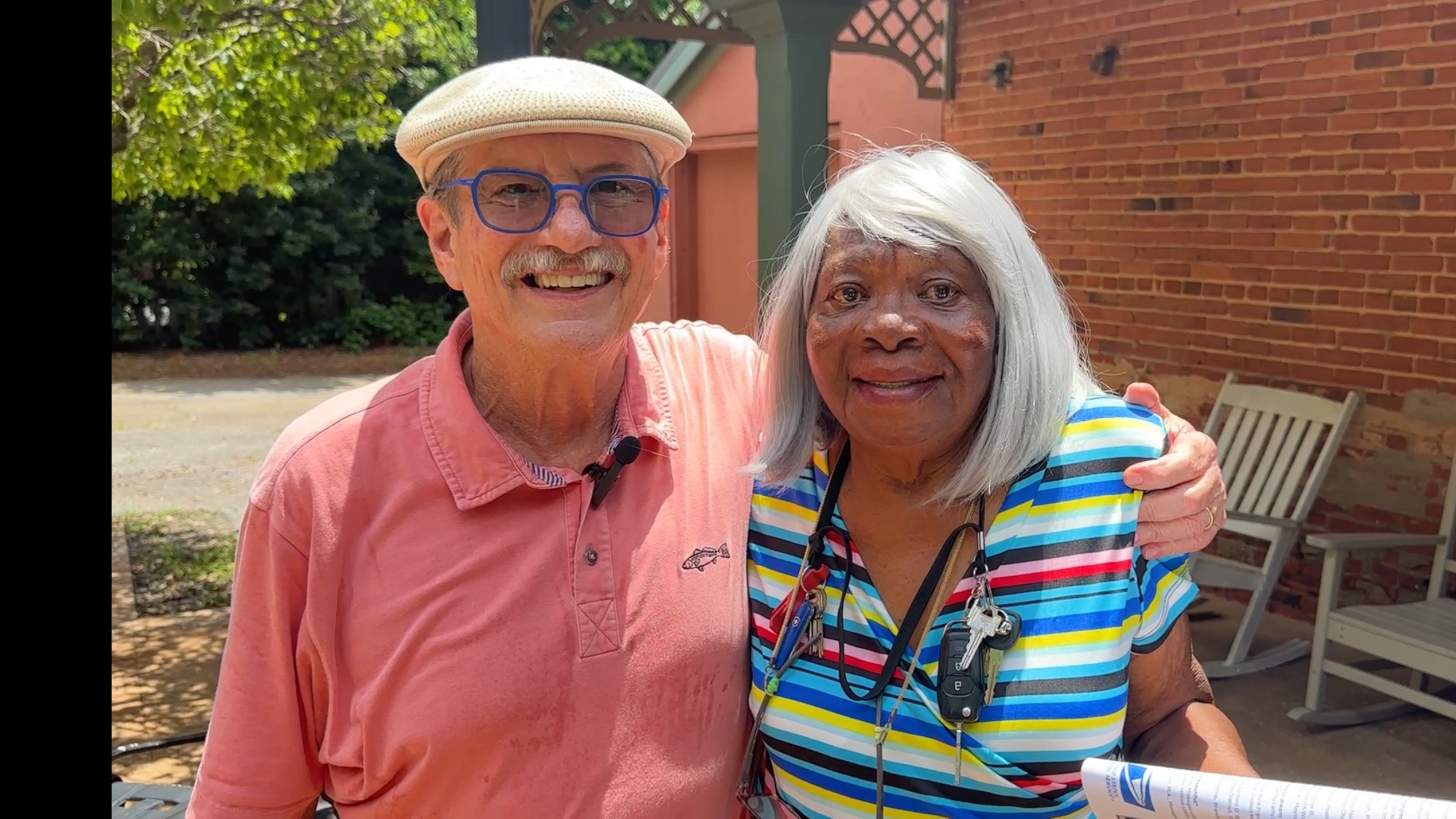 Chip Carter, a son of the late President and Mrs. Jimmy Carter, with longtime family caregiver and nanny, Mary Prince. "She's just family," Carter said. Plains, Georgia, July 2, 2025. (Courtesy of Chuck Williams)