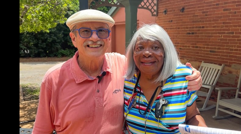 Chip Carter, a son of the late President and Mrs. Jimmy Carter, with longtime family caregiver and nanny, Mary Prince. "She's just family," Carter said. Plains, Georgia, July 2, 2025. (Courtesy of Chuck Williams)