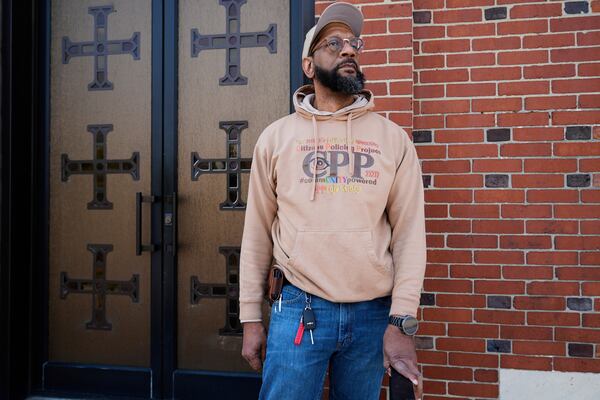 Ray Kelly, executive director of the Citizens Policing Project, poses for a portrait, Monday, April 14, 2025, in the Sandtown-Winchester neighborhood in Baltimore. (AP Photo/Stephanie Scarbrough)