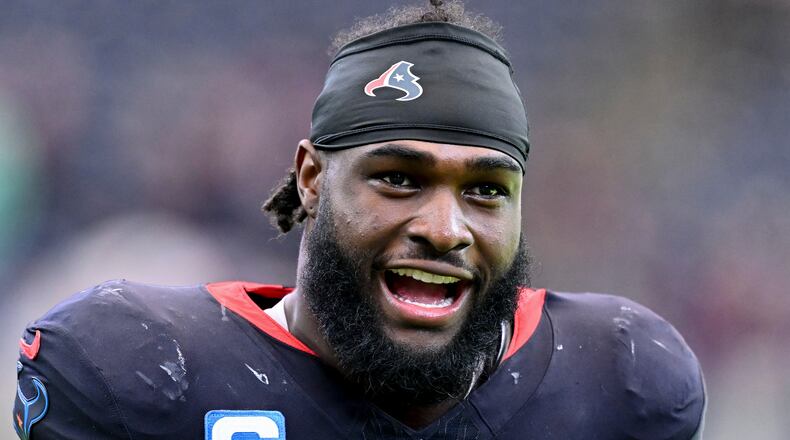 FILE - Houston Texans defensive end Will Anderson Jr. (51) walks on the field after an NFL football game against the Indianapolis Colts Sunday, Jan. 4, 2026, in Houston. (AP Photo/Maria Lysaker, File)