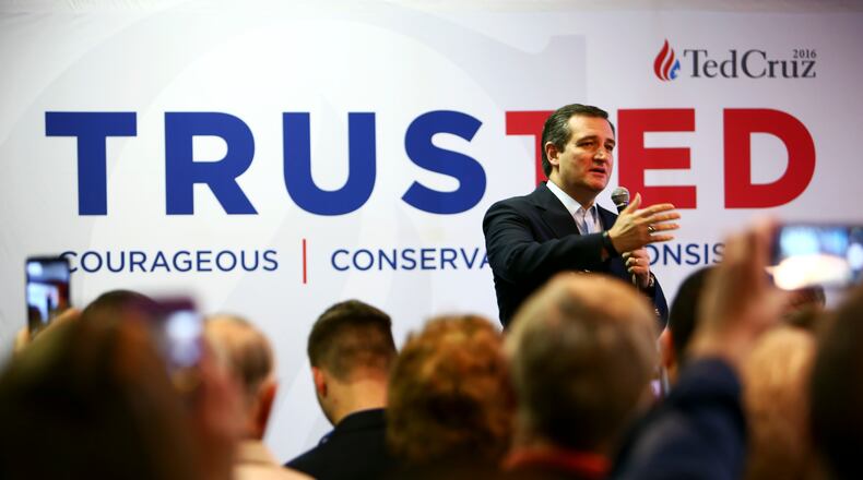 U.S. Sen. Ted Cruz of Texas, a Republican presidential hopeful, speaks to attendees during a campaign event at Mutt's BBQ in Easley, S.C., on Thursday. Travis Dove for the New York Times