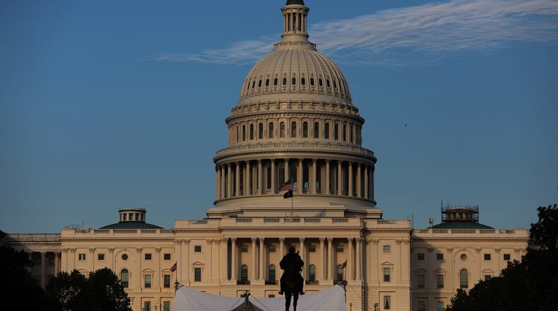 The U.S. Capitol is seen at sunset, Thursday, June 25, 2026, in Washington. (AP Photo/Rahmat Gul)