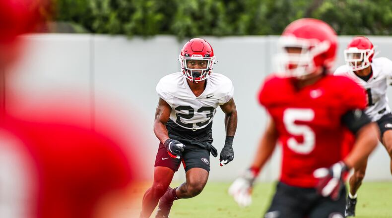 Georgia defensive back Tykee Smith (23) during the Bulldogs’ practice session in Athens, Ga., on Monday, Oct. 4 2021. (Photo by Tony Walsh)