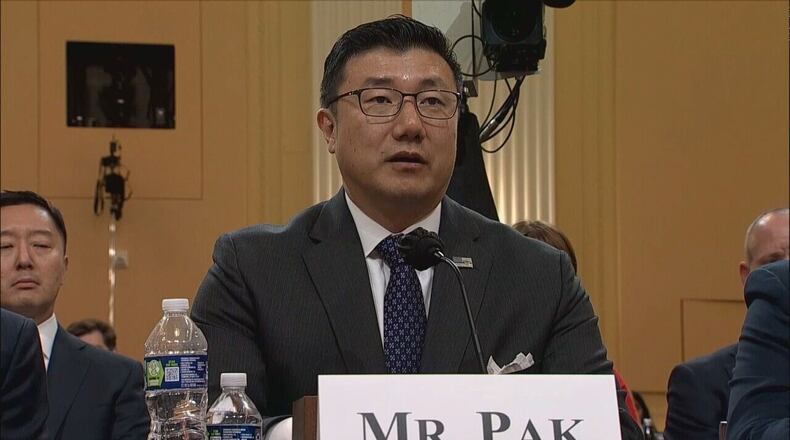 Byung "BJay" Pak, former U.S. attorney for North Georgia, told the U.S. House committee investigating the Jan. 6, 2021, attack on the Capitol on Monday that nothing improper occurred in the counting of ballots at State Farm Arena in Atlanta during the 2020 presidential election.