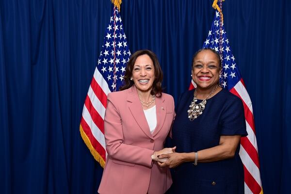 Vice President Kamala Harris with Nina Hickson. Courtesy of Nina Hickson