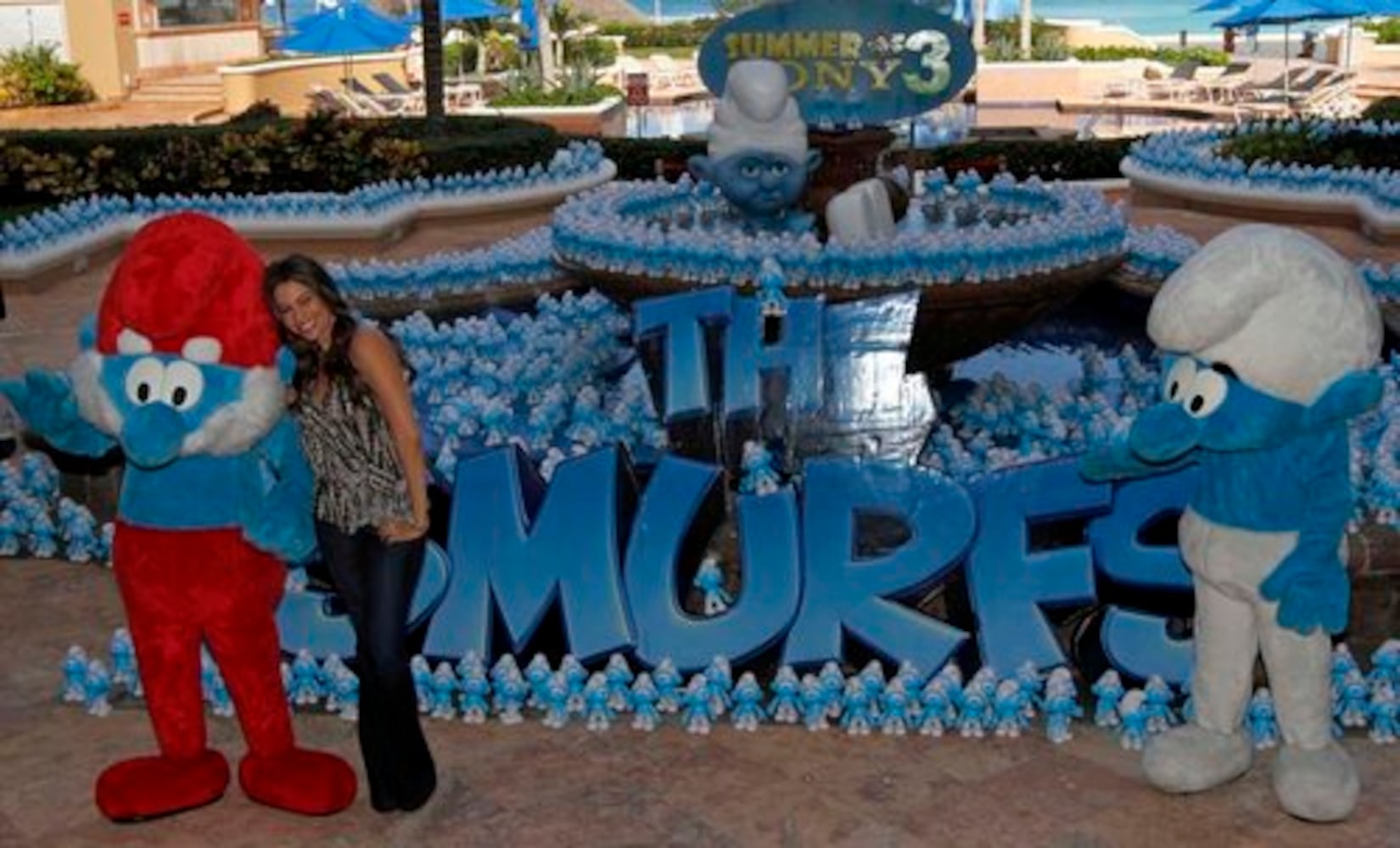 Sofia Vergara promotes "The Smurfs" movie