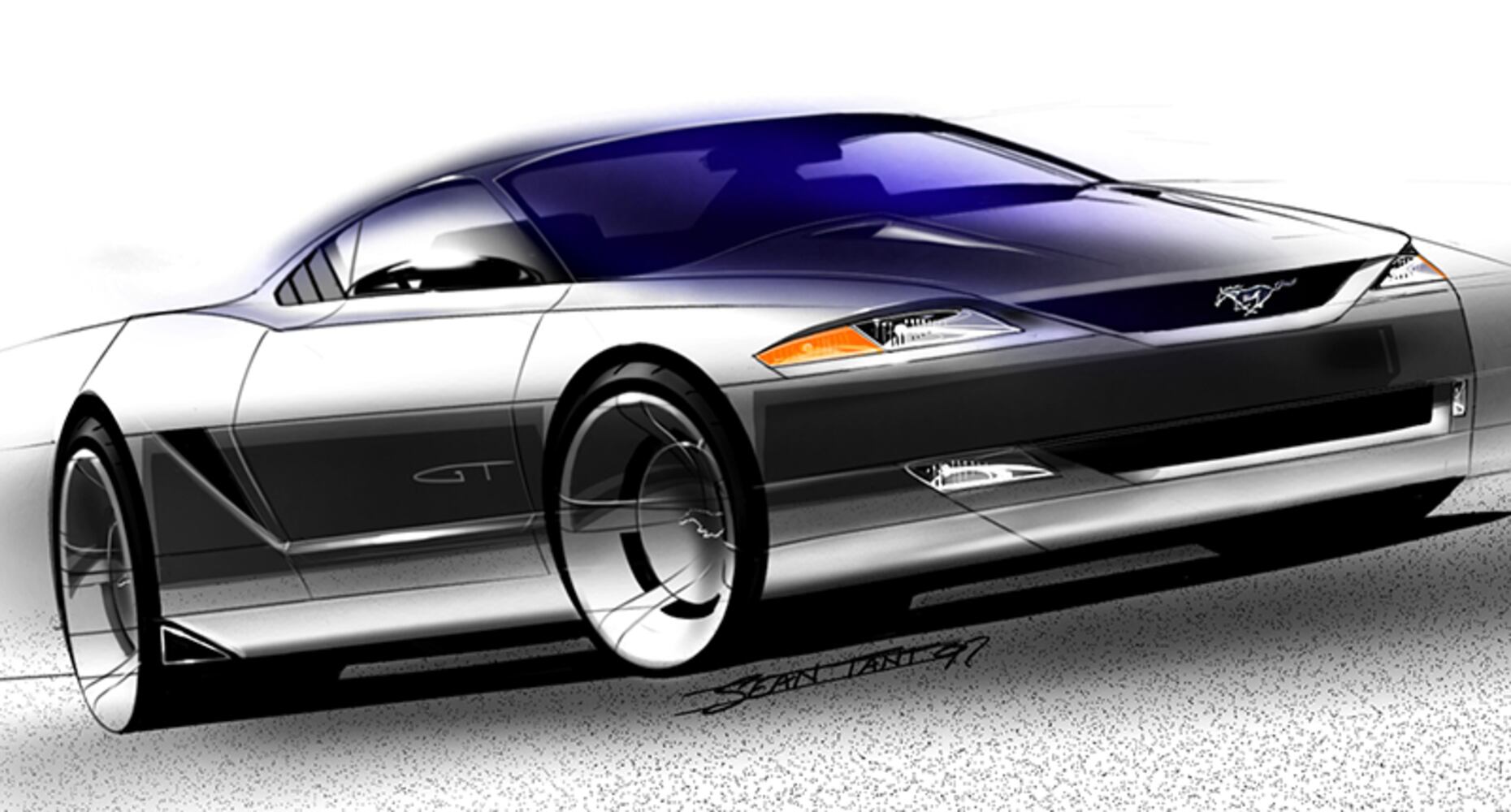 Sketches of Mustangs' changes from 2005-2014