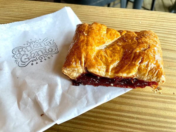 The guava pastelito at Buena Gente Cuban Bakery is sure to leave a trail of crumbs behind. (Angela Hansberger for the AJC)