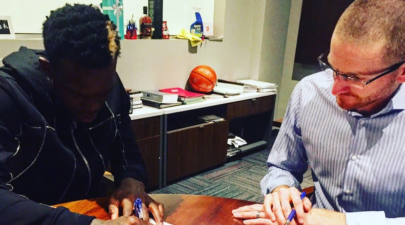 Dennis Schroder posted the above picture on social media as he signed a four-year, $70 million contract extension.