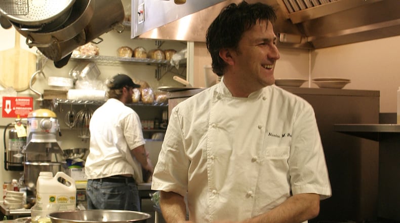 Nicolas Bour in the kitchen at Serenbe in 2007.