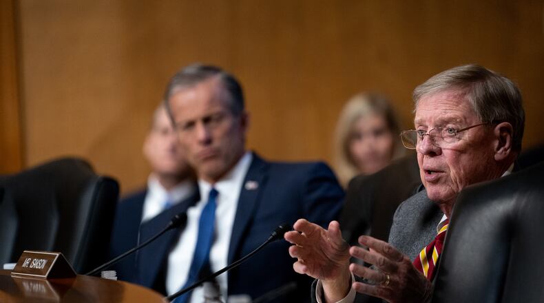 U.S. Sen. Johnny Isakson (R-Ga.) speaks during a Senate Finance Committee hearing on Capitol Hill on Feb. 26, 2019. (Erin Schaff/The New York Times)