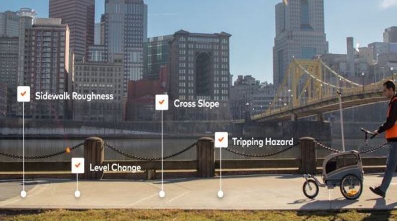 Roswell residents may see technicians collecting sidewalk measurements using pathMet. (Courtesy Michael Cunniff via City of Roswell)