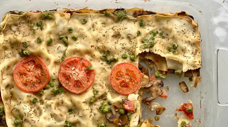 A light mornay sauce replaces the mozzarella in this low-cal lasagna. Speaking of lasagna, a special nonprofit formed during the pandemic. “Lasagna Love is about more than simply providing food to a family. It’s about weaving kindness back into the fabric of our communities, one lasagna at a time,” says Rhiannon Menn, Lasagna Love founder and CEO. (Kellie Hynes for The Atlanta Journal-Constitution)