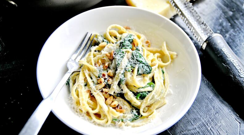 Creamed Spinach Pasta. (Gretchen McKay/Pittsburgh Post-Gazette/TNS)