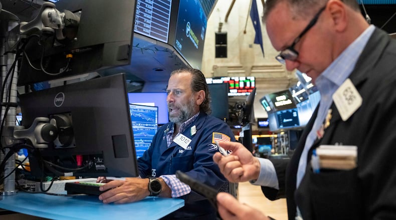 Specialist Michael Pistillo works on the floor of the New York Stock Exchange, Thursday, Aug. 27, 2026, in New York. (AP Photo/Yuki Iwamura)