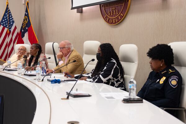 Members of the South Fulton Municipal Regional Jail Authority meet in Union City on Monday, July 20, 2026, to vote on a resolution authorizing the authority to issue bonds for Fulton County's jail facilities project. (Ben Gray for the AJC)