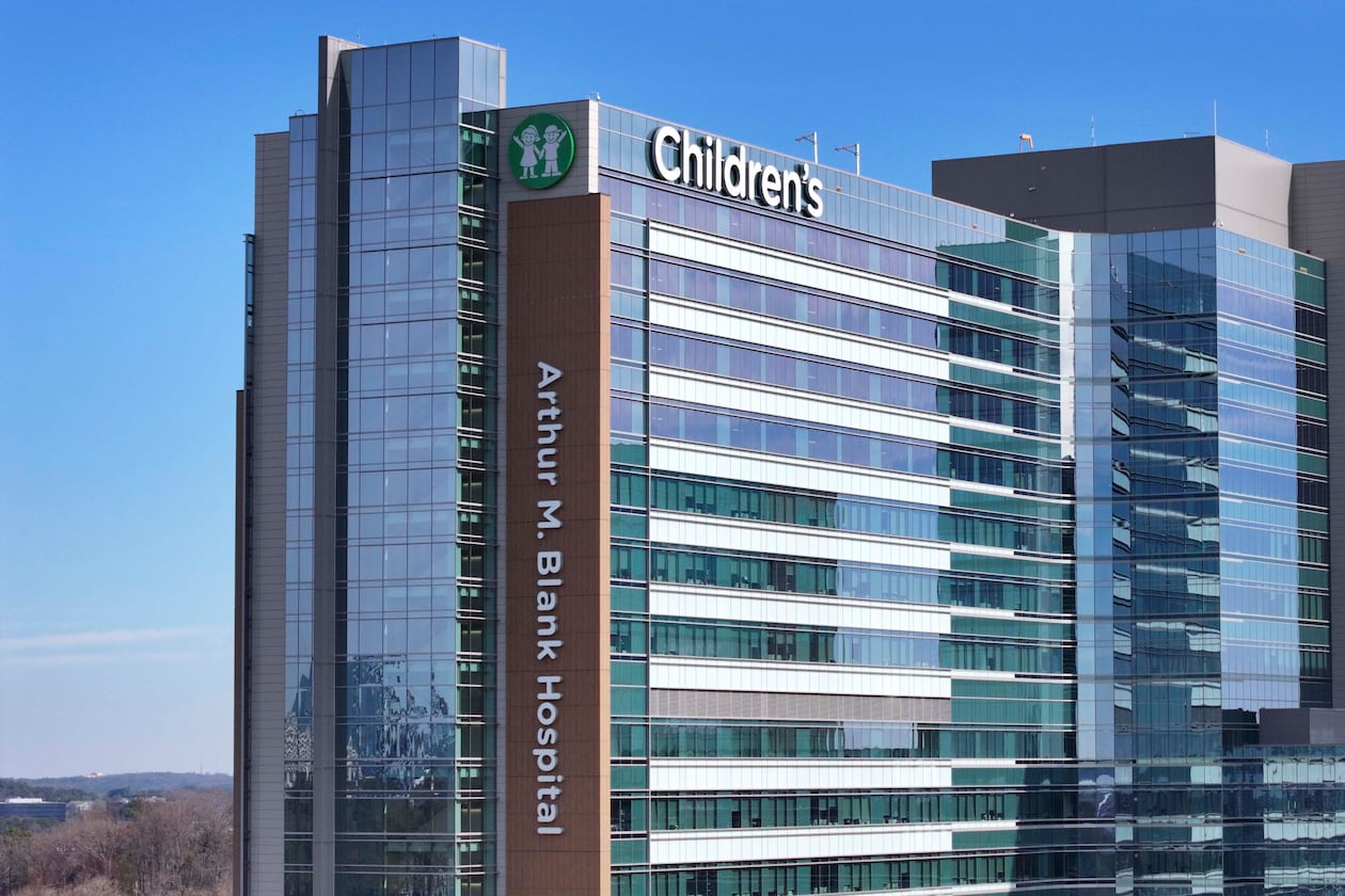 An aerial image shows part of the Children’s Healthcare of Atlanta Arthur M. Blank Hospital building on Thursday, Dec. 11, 2025. A man convicted of laundering $5.3 million stolen from Children's was sentenced to four years in federal prison, prosecutors announced this week. (Miguel Martinez/ AJC)