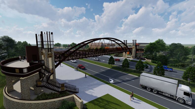 GDOT will close Ga. 141/Peachtree Parkway in Peachtree Corners for the construction of a pedestrian bridge between the Forum Shopping Center and the Peachtree Corners Town Center over two weekends. (Courtesy City of Peachtree Corners)