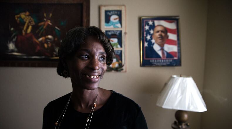 Cherry Glover, who has a developmental disability, said All About Developmental Disabilities has been a big part of her life. “They really feel like a family to me, because I never had that,” said Glover, shown in her Atlanta home. “And they’ve really been there to help me just grow and learn, and I never fail … because they’ve been there for me. They have my back.” BRANDEN CAMP / SPECIAL