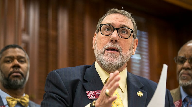 Georgia Rep. Pedro "Pete" Marin speaks during a press conference in Atlanta on Wednesday, November 14, 2018.  (ALYSSA POINTER/ALYSSA.POINTER@AJC.COM)