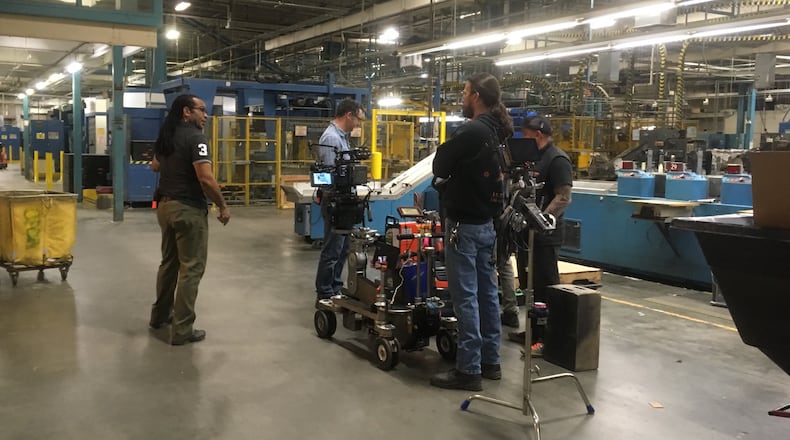 The Discovery series "Manhunt: The Unabomber" filmed scenes in the press room at the AJC's Gwinnett County facility. Photo: Jennifer Brett